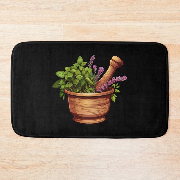 Item preview, Mortar With Basil Gifts For Herbalist designed and sold by ShadowOfNature.