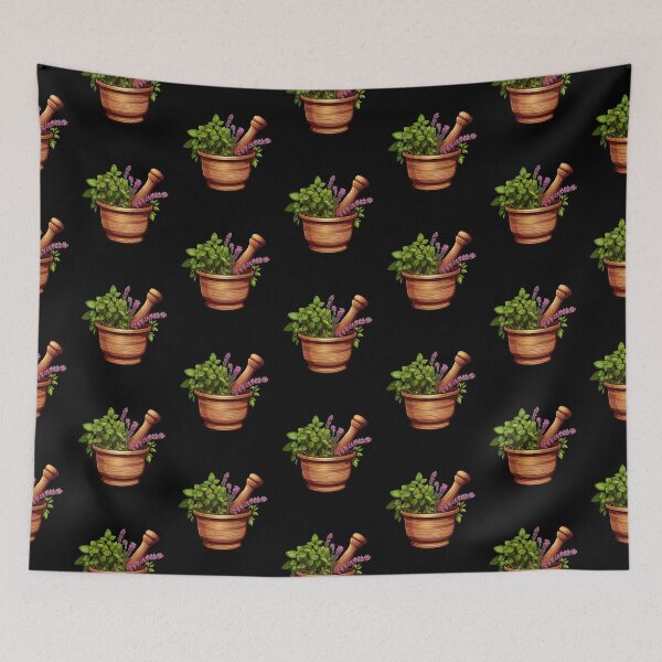 Item preview, Mortar With Basil Gifts For Herbalist designed and sold by ShadowOfNature.