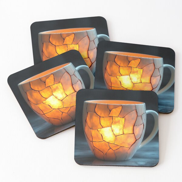 Item preview, Cracked Ceramic Mug with Inner Glow designed and sold by AITuneSphere.