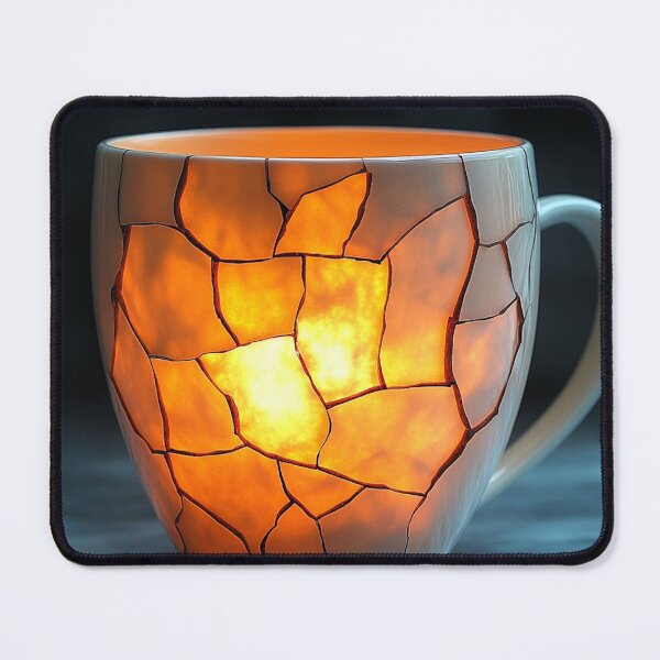 Item preview, Cracked Ceramic Mug with Inner Glow designed and sold by AITuneSphere.