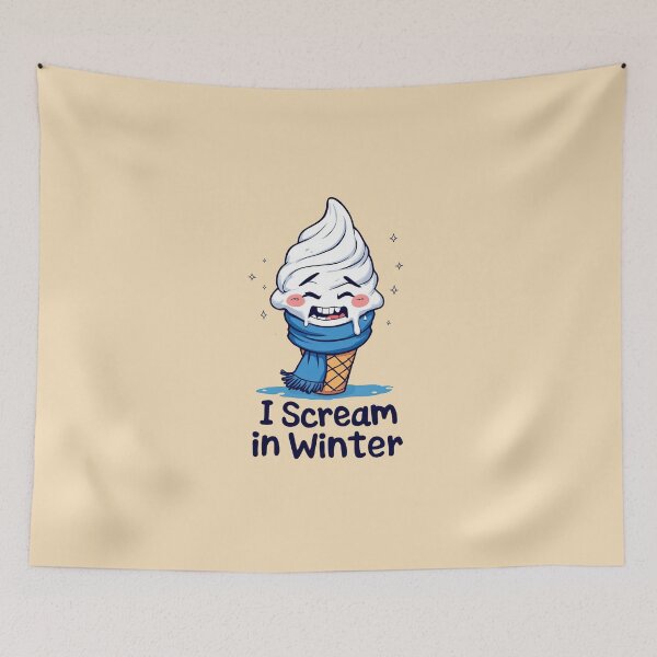 Item preview, A cartoon ice cream cone with a face and a scarf designed and sold by cafegrafis.