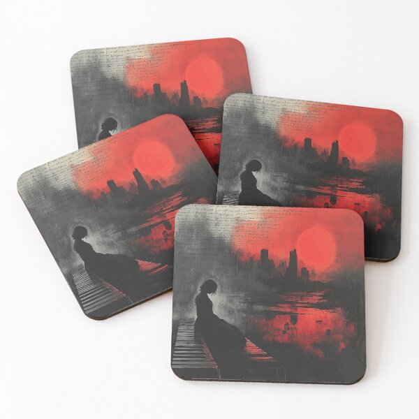 Item preview, Red Dusk Memory on Piano Keys designed and sold by AITuneSphere.