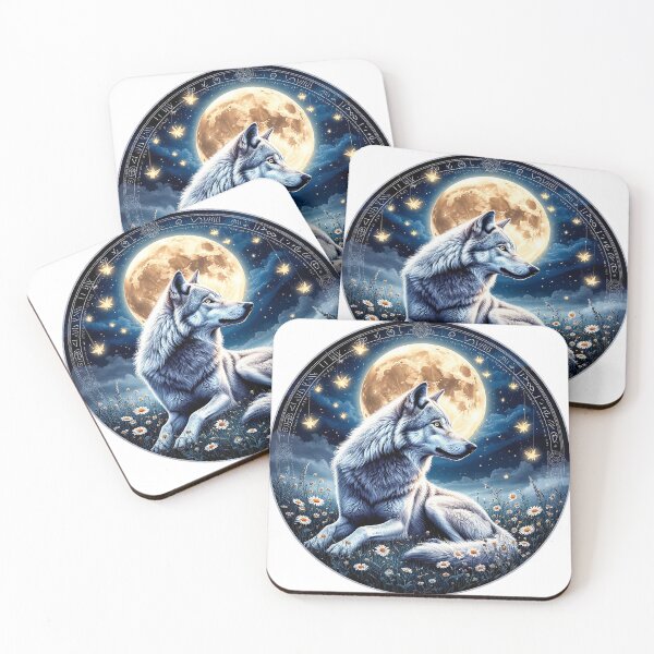 Item preview, Moonlit She-Wolf in Enchanted Meadow designed and sold by AmetistLight.