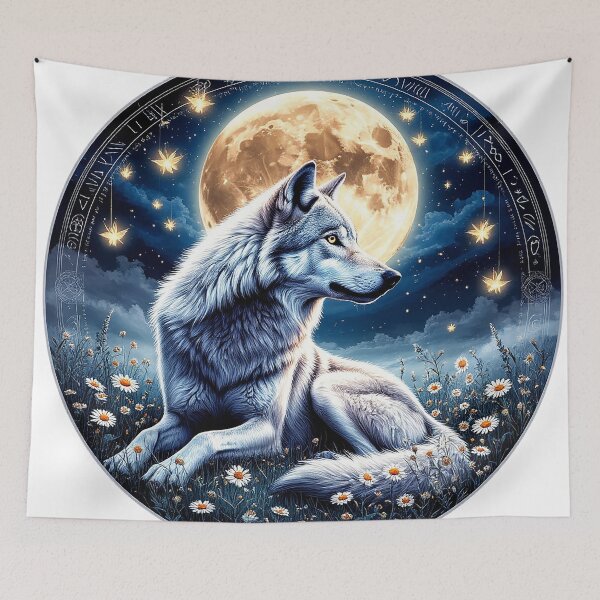 Item preview, Moonlit She-Wolf in Enchanted Meadow designed and sold by AmetistLight.