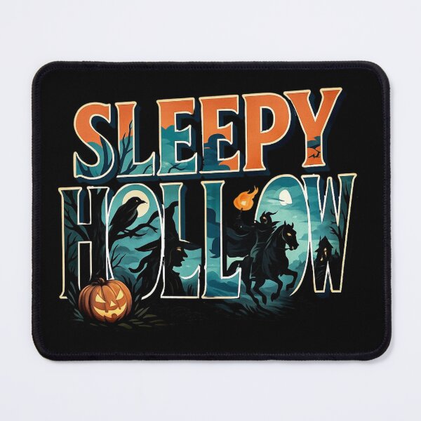 Item preview, Sleepy Hollow - Haunted Forest, Headless Horseman & Gothic Typography Art designed and sold by Myra365Art.