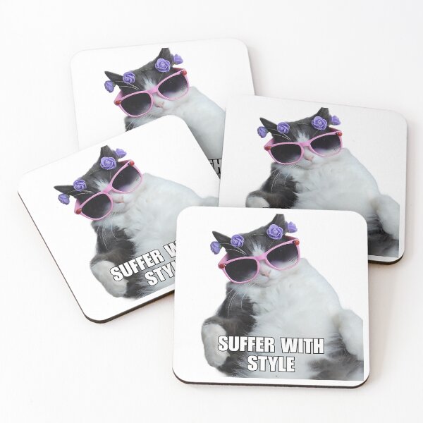 Item preview, Suffer with Style Cat Stoic Meme designed and sold by LexaArtworks.