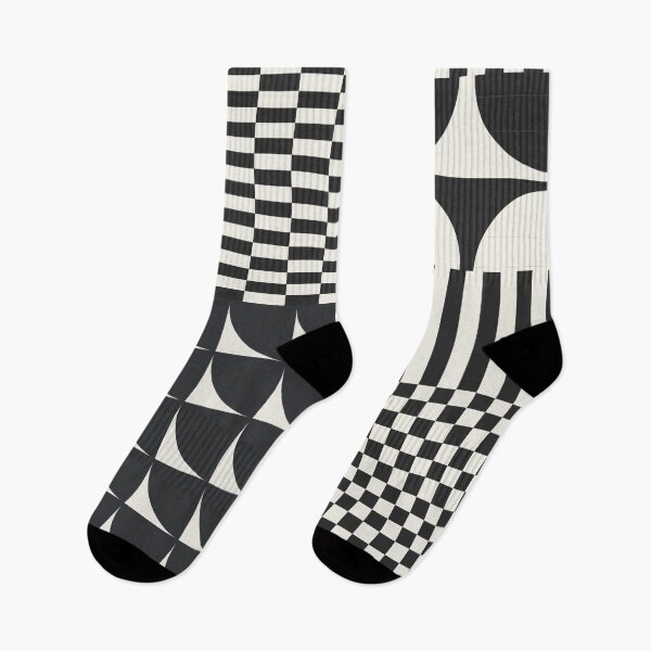 Item preview, Checkerboard and Geometric Shapes Abstract 2 in Beige and Black designed and sold by nineFlorals.