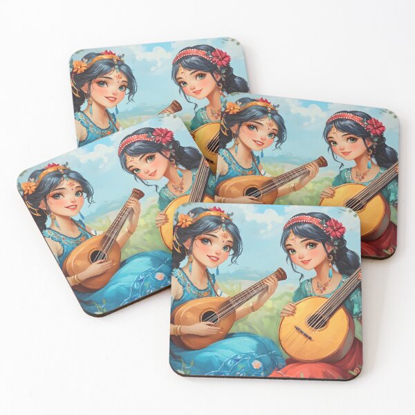 Item preview, Twin Girls Playing Musical Instruments in Nature designed and sold by Artessie.