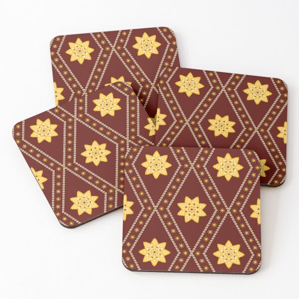 Item preview, Maroon Gold Pixel Ethnic Pattern designed and sold by Khwanchai.