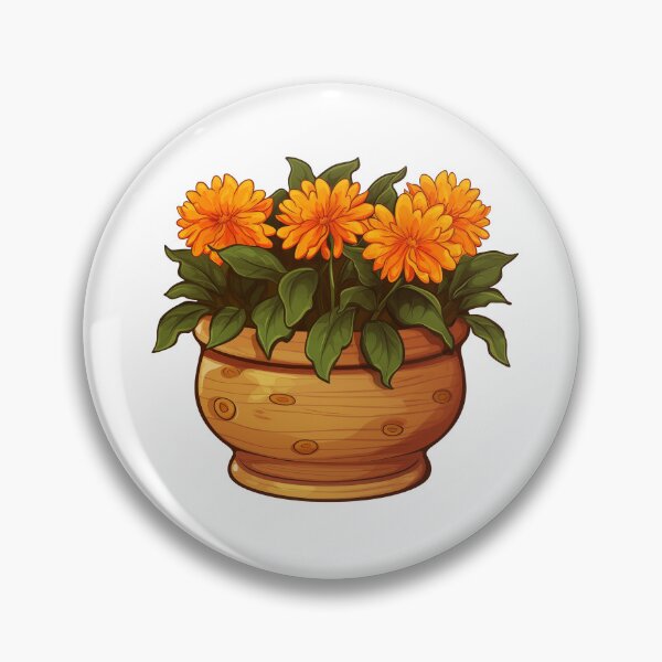 Item preview, Rustic Pot Orange Blooms designed and sold by New-School-Wave.