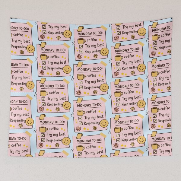 Item preview, Cute Monday To-Do List Illustration designed and sold by graphicnew.