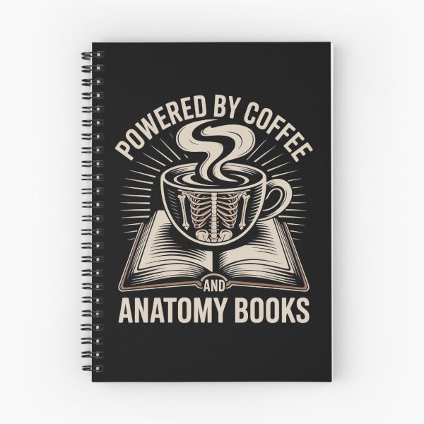 Item preview, Powered by Coffee and Anatomy Books designed and sold by osteopath shop.
