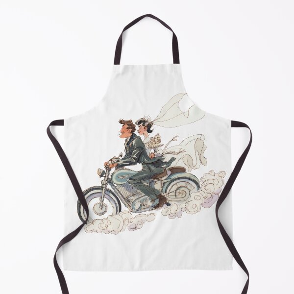 Item preview, Classic Love Ride – Vintage Wedding Motorcycle Couple designed and sold by MotoBites.