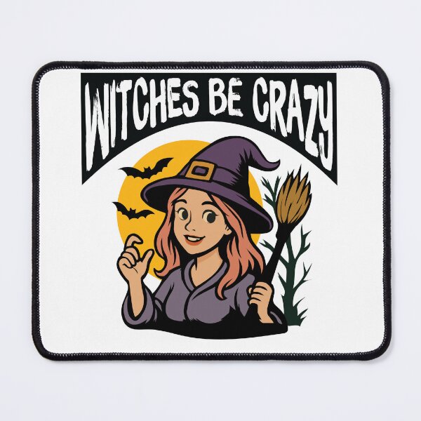 Item preview, Witches Be Crazy - Spooky Fun Design heerful witch, flying bats, and a full moon, it's perfect for Halloween T-Shirt designed and sold by Koony House and Field.