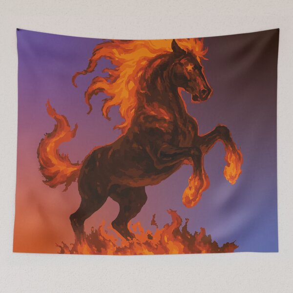Item preview, Fire Horse Spirit – Fiery Stallion with Gradient Background designed and sold by CheriTanya.