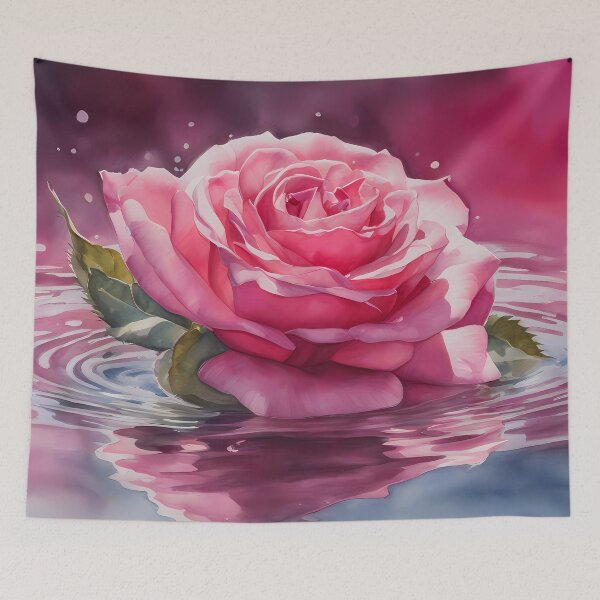 Artikelvorschau, Heiße rosa Rose im Teich entworfen und verkauft von CalmnessbyChoice.