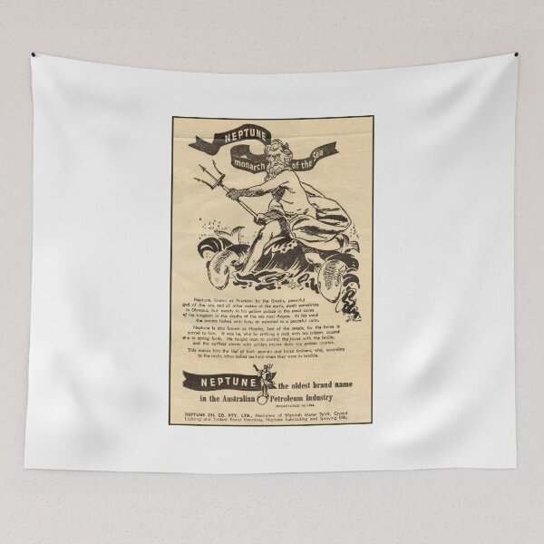 Item preview, Vintage Neptune Petroleum Advert - Retro Australian Fuel Company Poster  designed and sold by taspaul.