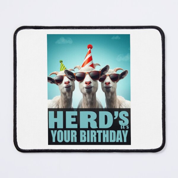 Item preview, Herd It's Your Birthday cute kawaii meme gift balloons cow goat designed and sold by CheeseBlueprint.