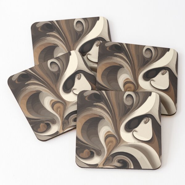 Item preview, Retro Fantasy Swirl Abstract Beige Brown and Black designed and sold by Atokeh.