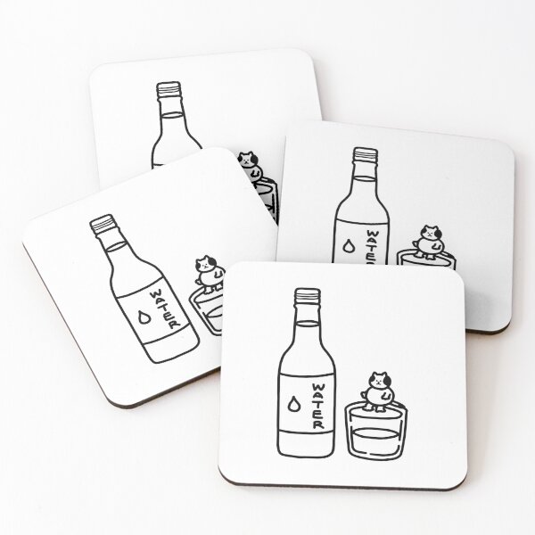 Item preview, a Cat on the glass with the water bottle designed and sold by superbaechoo.