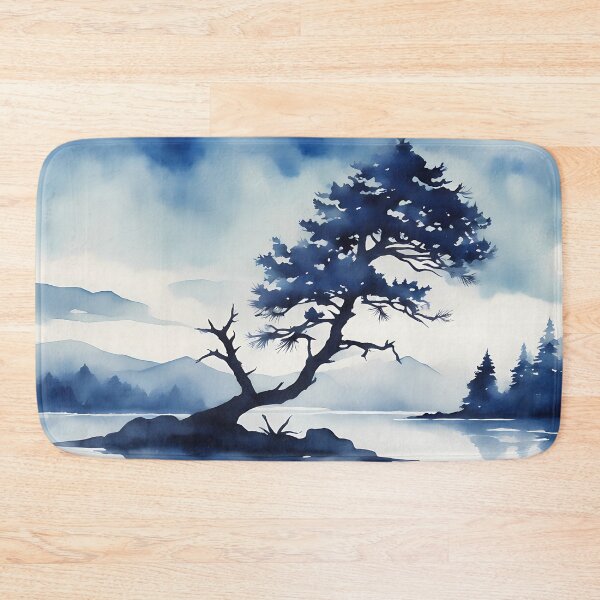 Item preview, Monochrome Blue Landscape designed and sold by CalmnessbyChoice.