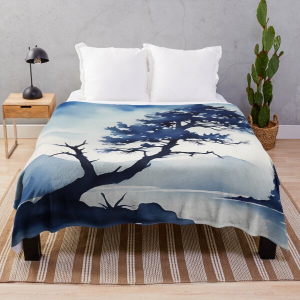 Item preview, Monochrome Blue Landscape designed and sold by CalmnessbyChoice.