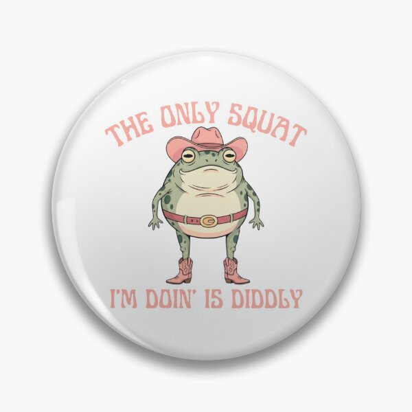 Item preview, The Only Squat I'm Doin' Is Diddly Funny Cowboy Frog Western Humor And Lazy Gym  Sarcastic Western Diddly Squat designed and sold by MotivaChic.