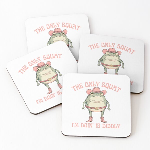 Item preview, The Only Squat I'm Doin' Is Diddly Funny Cowboy Frog Western Humor And Lazy Gym  Sarcastic Western Diddly Squat designed and sold by MotivaChic.