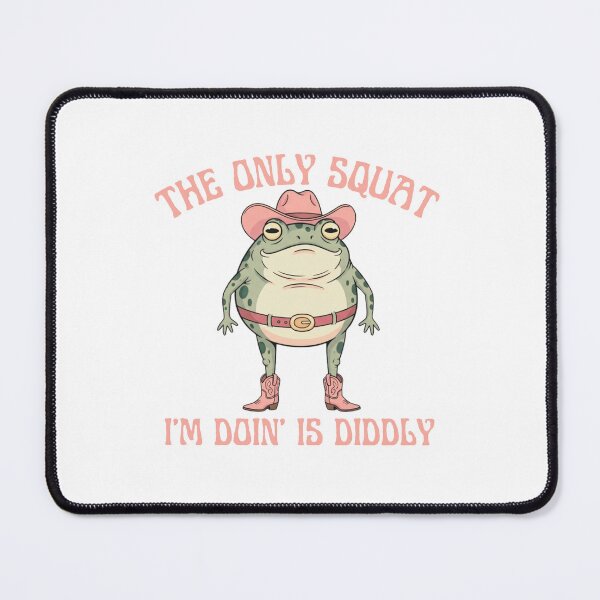Item preview, The Only Squat I'm Doin' Is Diddly Funny Cowboy Frog Western Humor And Lazy Gym Sarcastic Western Diddly Squat designed and sold by MotivaChic.