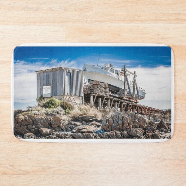 Item preview, Couta Rocks Fishing Boat on Slip - Tasmanian Maritime Photograph - Dry Dock Boat Maintenance Coastal Art designed and sold by taspaul.