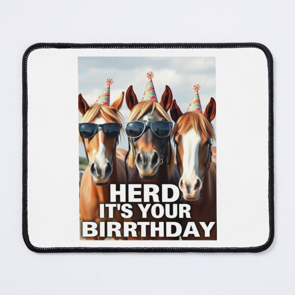 Item preview, Herd It's Your Birthday cute kawaii meme gift balloons cow horse designed and sold by CheeseBlueprint.