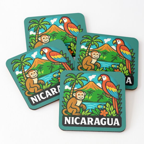 Item preview, Nicaragua - Volcano, Macaw & Monkey designed and sold by Myra365Art.