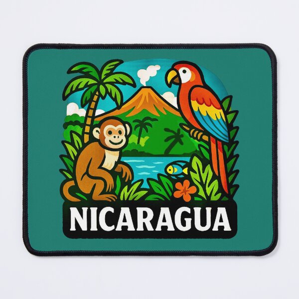 Item preview, Nicaragua - Volcano, Macaw & Monkey designed and sold by Myra365Art.