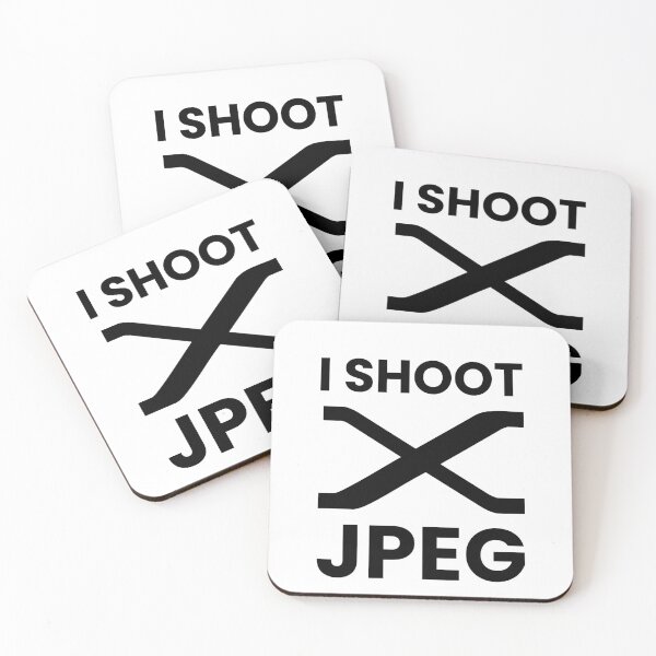 Item preview, I Shoot JPEG – Fuji Photographer Humor Design for Film Simulation Lovers - black lettering X designed and sold by MarcVan.