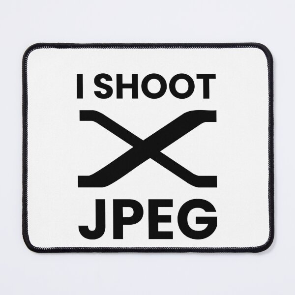 Item preview, I Shoot JPEG – Fuji Photographer Humor Design for Film Simulation Lovers - black lettering X designed and sold by MarcVan.