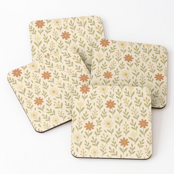 Item preview,  Burnt Orange and Cream Wildflower Pattern designed and sold by BloomKind.