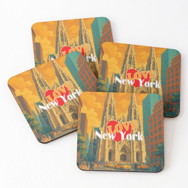 Item preview, Greetings from NEW YORK CITY - ST PATRICKS CATHEDRAL - Retro Vintage Design designed and sold by Earth Celebration Designs.