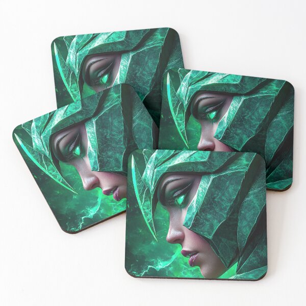 Item preview, Enchanting Emerald Guardian in Abstract Armor Design designed and sold by Artessie.
