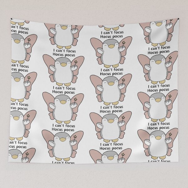 Item preview, Hocus pocus I can't focus | ADHD quote cute fairy penguin designed and sold by NeurodiverseTea.