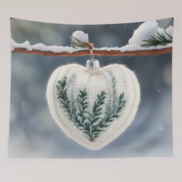 Item preview, Knitted Heart Bauble designed and sold by CalmnessbyChoice.