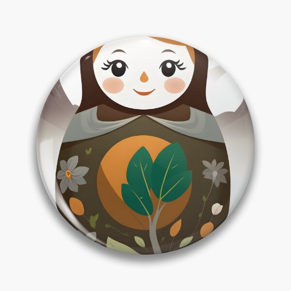 Item preview, Traditional brown and green Matryoshka Folk Art designed and sold by HeartfulBloom.
