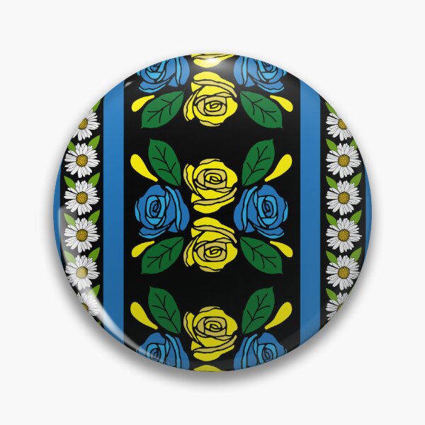 Item preview, Canal Boat Narrowboat Blue Yellow Roses Pattern designed and sold by HotHibiscus.