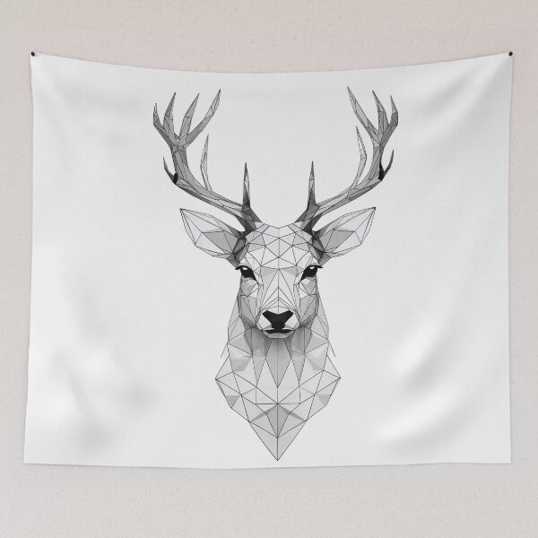 Item preview, Stay sharp—embrace quiet power with this bold, geometric classic - deer head designed and sold by Dyke Art.