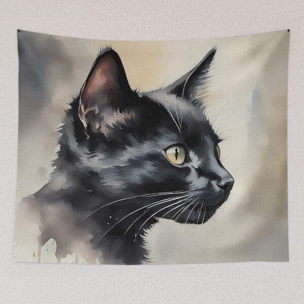 Item preview, Black Cat Portrait designed and sold by CalmnessbyChoice.