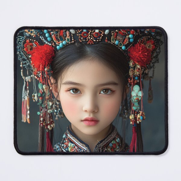 Item preview, Traditional Elegance: Young Girl in Cultural Attire designed and sold by Artessie.