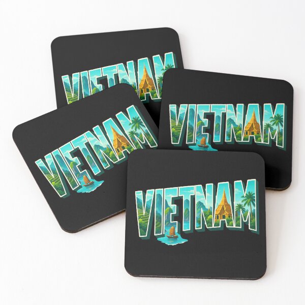 Item preview, Vietnam - Rice Fields & Bay View Typography Art designed and sold by Myra365Art.