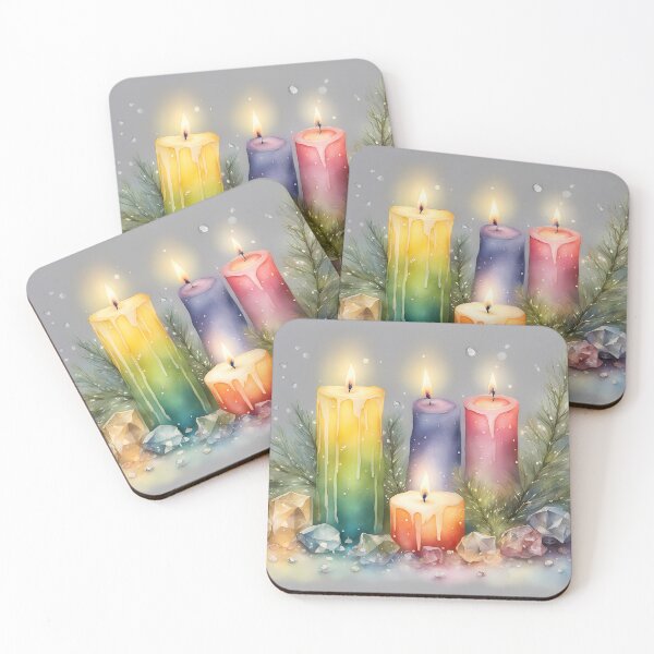 Item preview, Four Candles with Crystals designed and sold by CalmnessbyChoice.