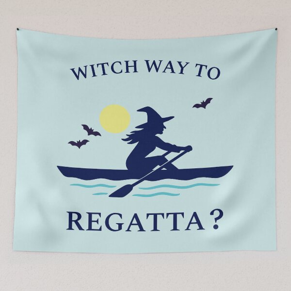 Item preview, Witch Way to Regatta? Rowing Crew Sport Boat Racing designed and sold by LadyInEverGreen.