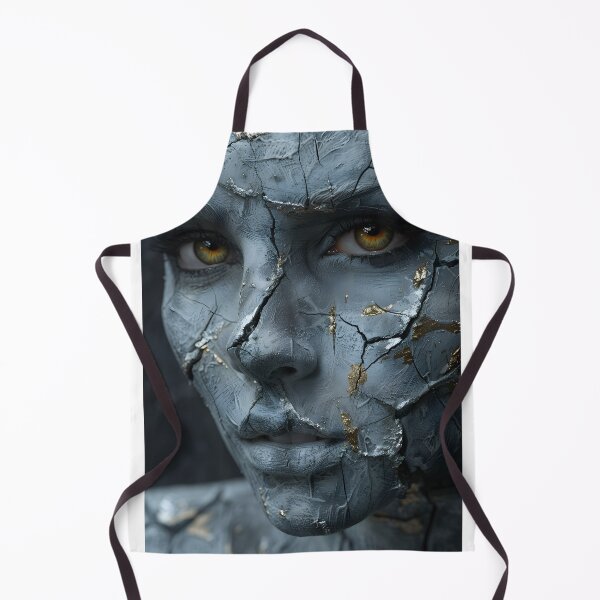 Item preview, Abstract Cracked Face with Golden Accents designed and sold by Artessie.