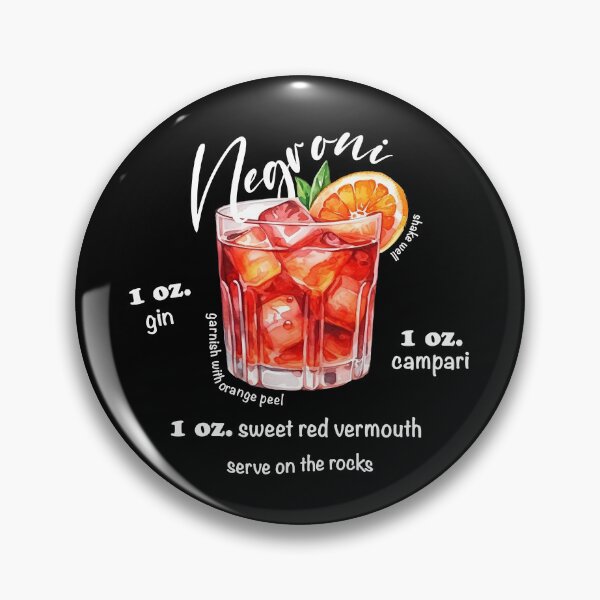 Item preview, Negroni cocktail white recipe watercolor designed and sold by EmeraldeaArt.